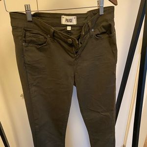 Paige dark green jeans, size 29